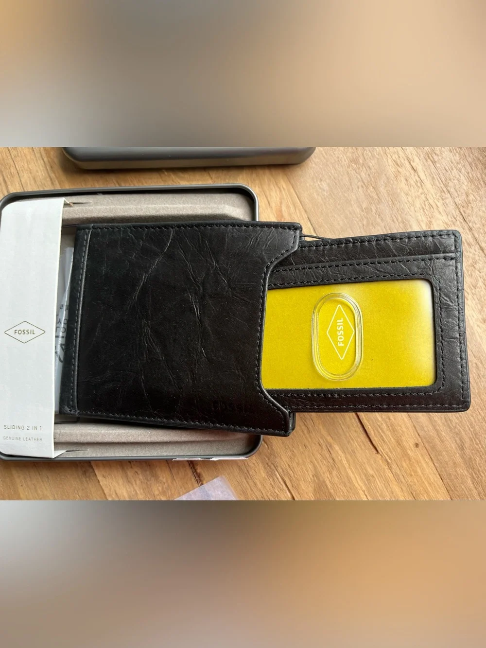 Fossil Neel Sliding 2 IN 1  Bifold Wallet Black